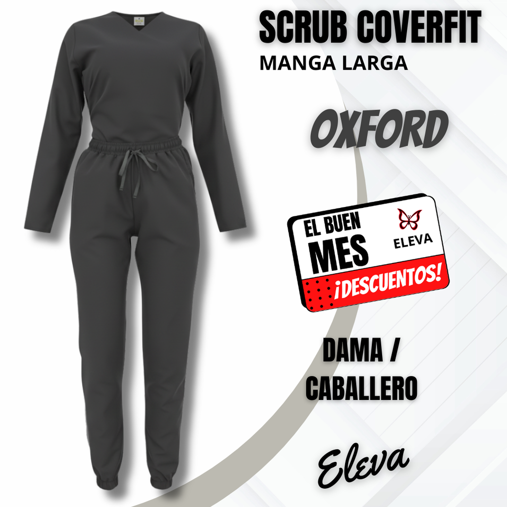 SCRUB COVERFIT OXFORD - MANGA LARGA