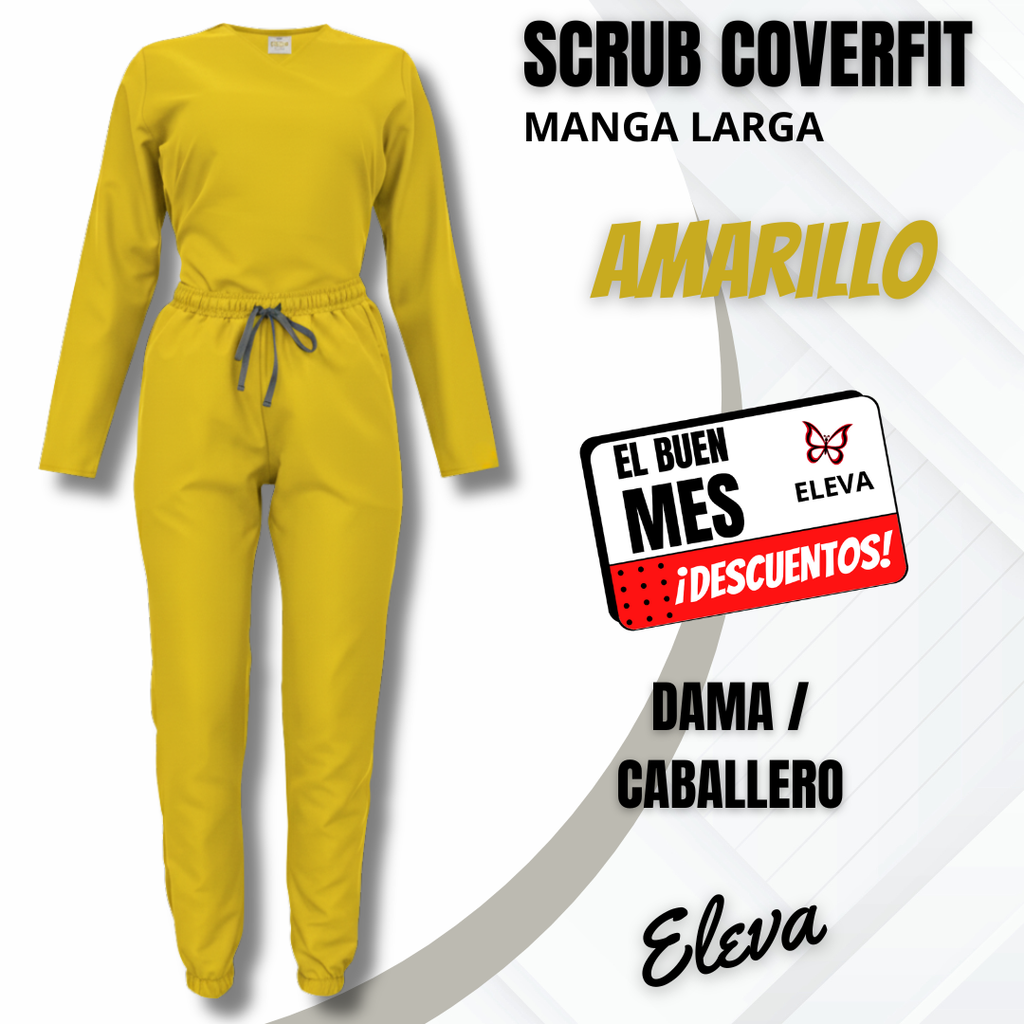 SCRUB COVERFIT AMARILLO - MANGA LARGA