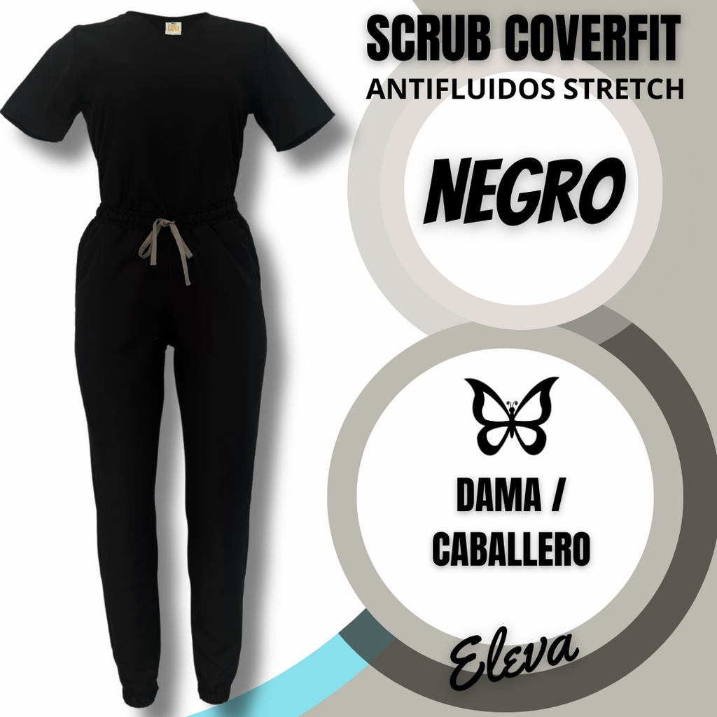 SCRUB COVERFIT NEGRO