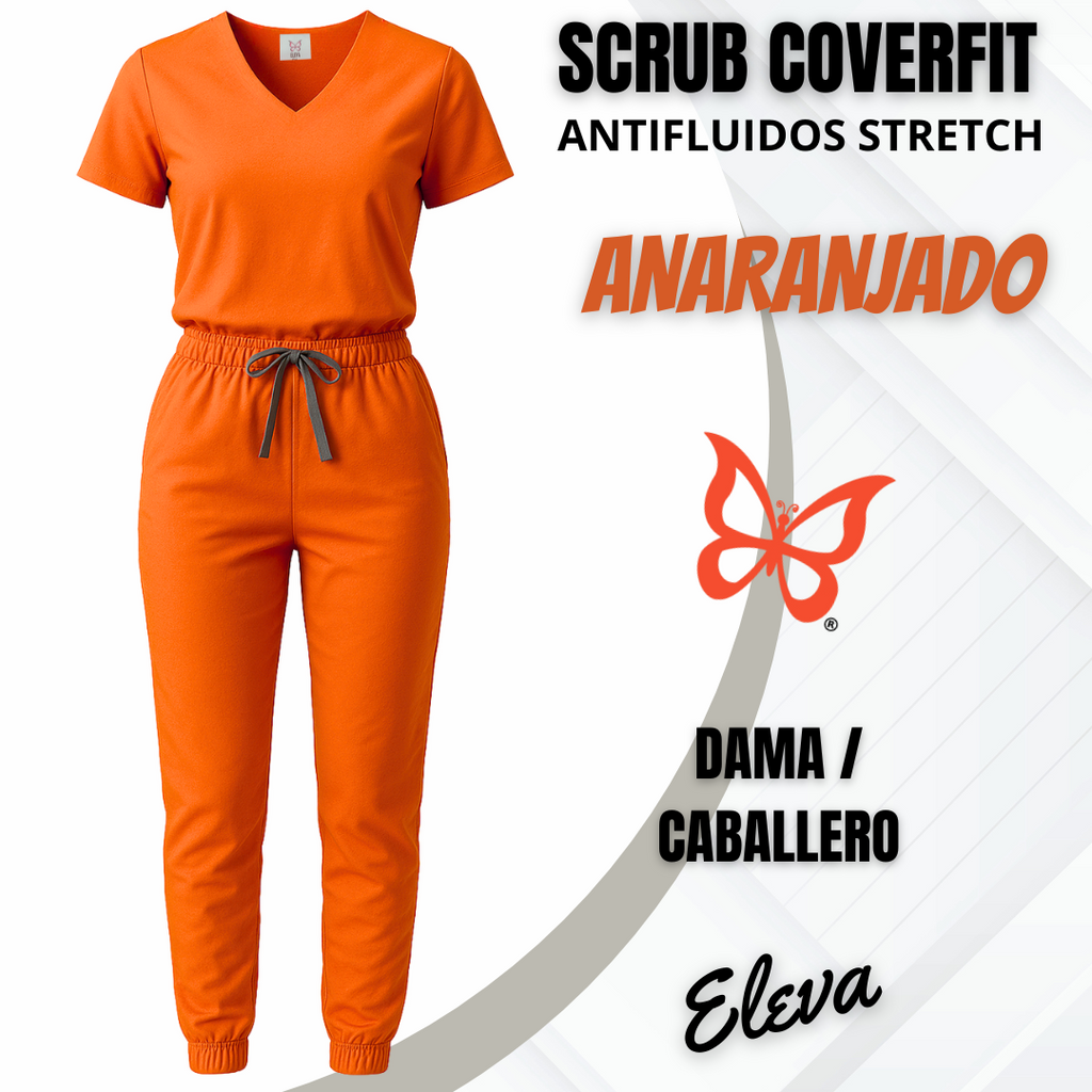 SCRUB COVERFIT ANARANJADO