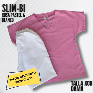 PIEZA ÚNICA - UQ SLIM-BI ROSA PASTEL & BLANCO TALLA XCH DAMA