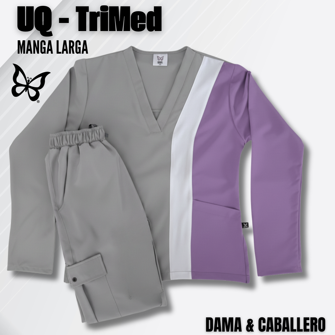 TRIMED manga larga - GRIS PERLA & LILA