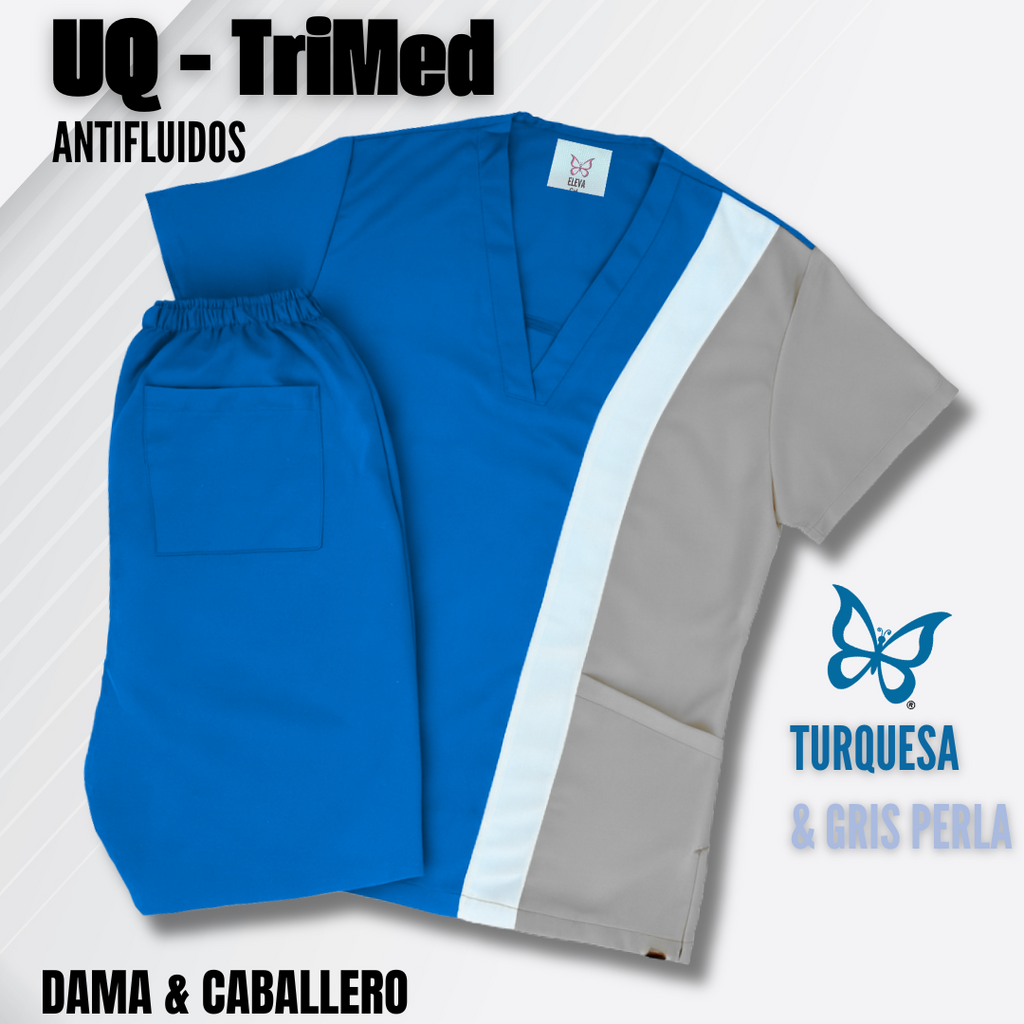 TRIMED ANTIFLUIDOS - TURQUESA & GRIS PERLA