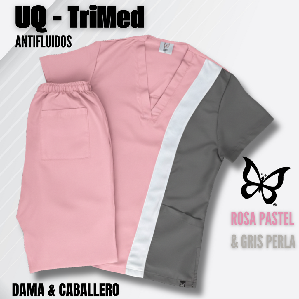 TRIMED ANTIFLUIDOS - ROSA PASTEL & GRIS PERLA