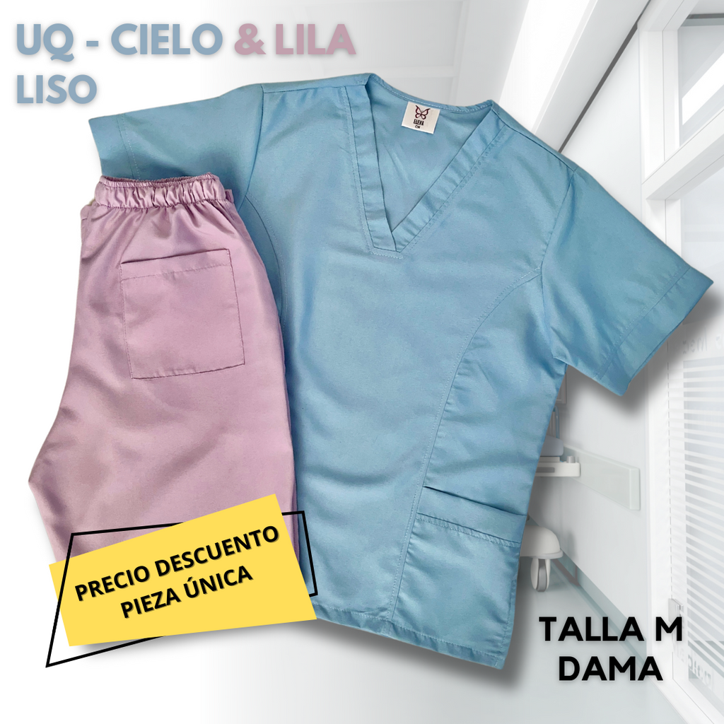 PIEZA ÚNICA - UQ DE LINEA CIELO & LILA LISO TALLA M DAMA