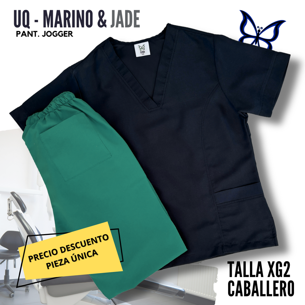 PIEZA ÚNICA - UQ DE LINEA MARINO & JADE LISO | PANT. JOGGER TALLA XG2 CABALLERO