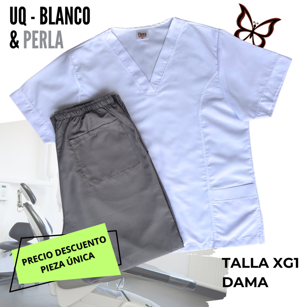 PIEZA ÚNICA - UQ BLANCO & GRIS PERLA LISO TALLA XG1 DAMA