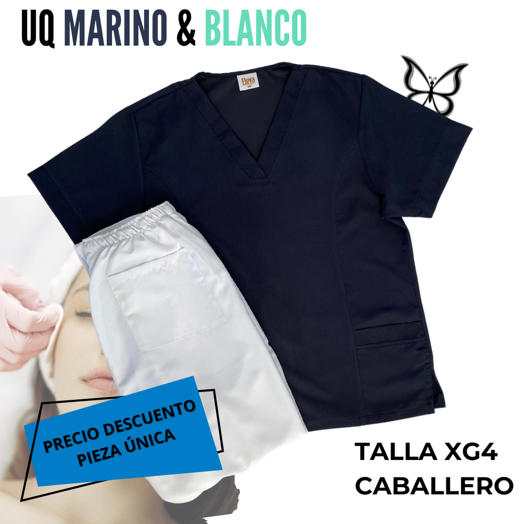 PIEZA ÚNICA - UQ DE LINEA MARINO & BLANCO LISO TALLA XG4 CABALLERO