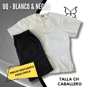 PIEZA ÚNICA - UQ BLANCO & NEGRO LISO TALLA CH CABALLERO