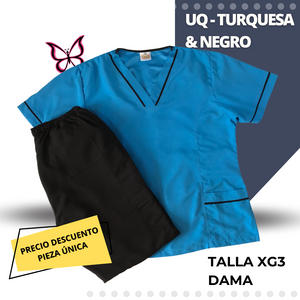 PIEZA ÚNICA - UQ TURQUESA & NEGRO LISO TALLA XG3 DAMA