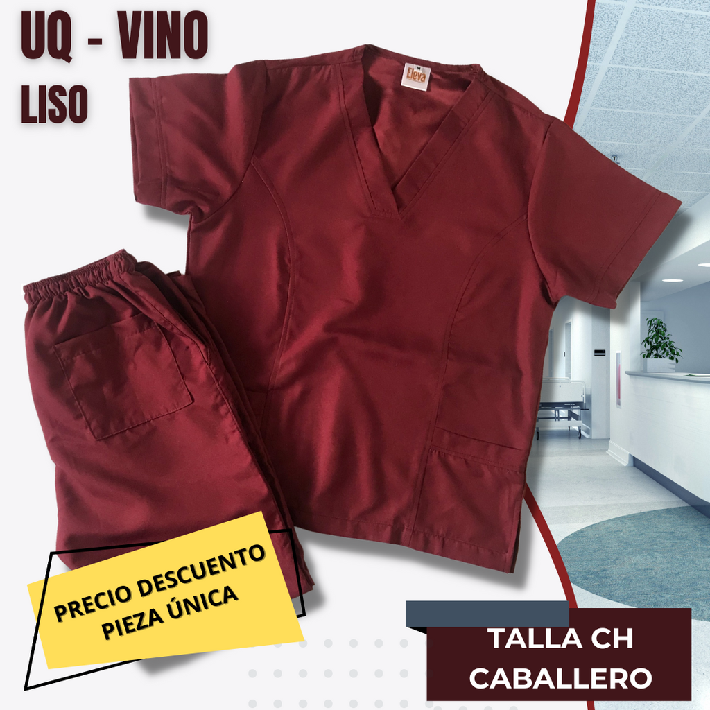 PIEZA ÚNICA - UQ DE LINEA VINO LISO TALLA CH CABALLERO
