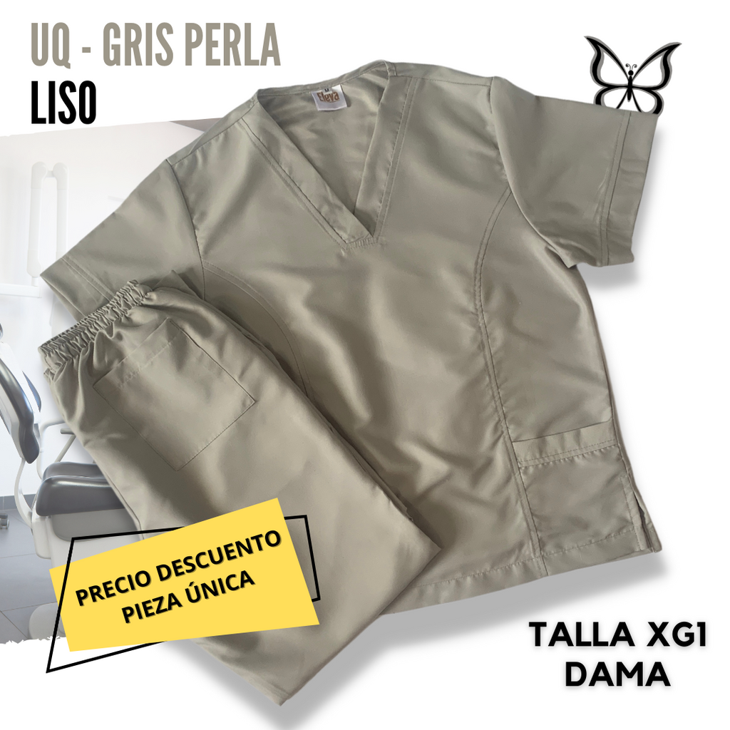 PIEZA ÚNICA - UQ DE LINEA GRIS PERLA LISO TALLA XG1 DAMA