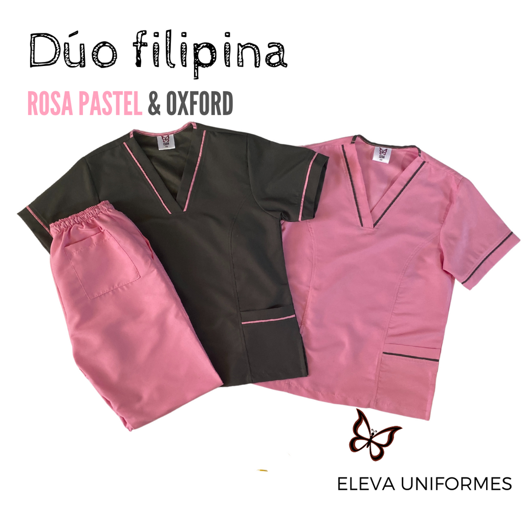 DÚO FILIPINA - ROSA PASTEL & OXFORD