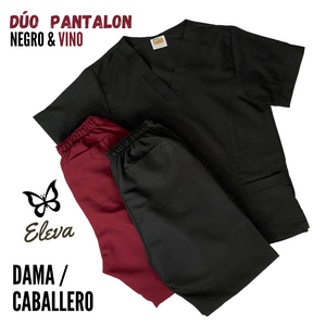 DÚO PANTALÓN - NEGRO & VINO