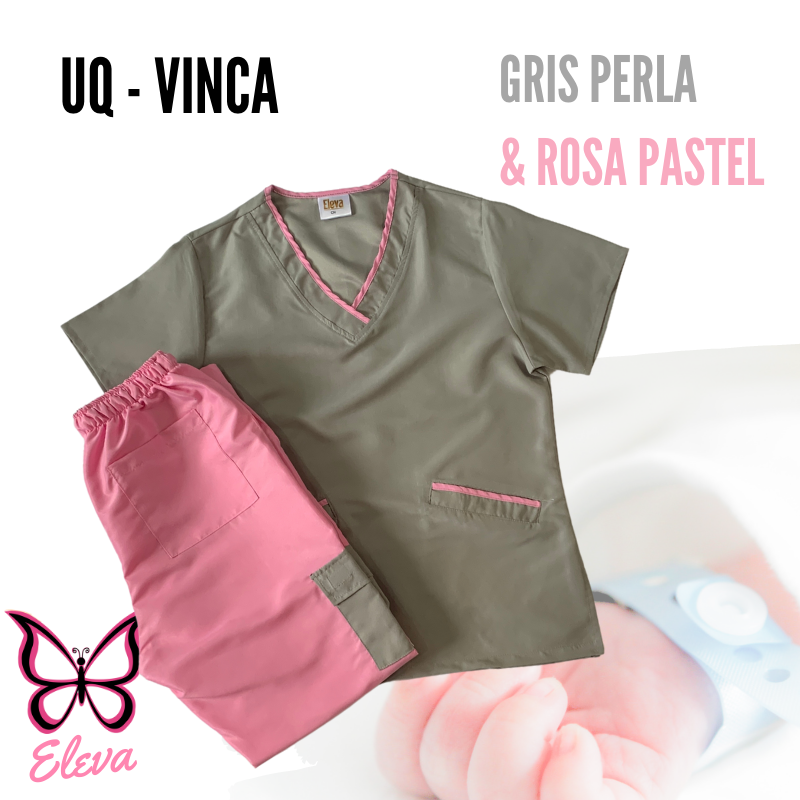 UQ - VINCA GRIS PERLA & ROSA PASTEL