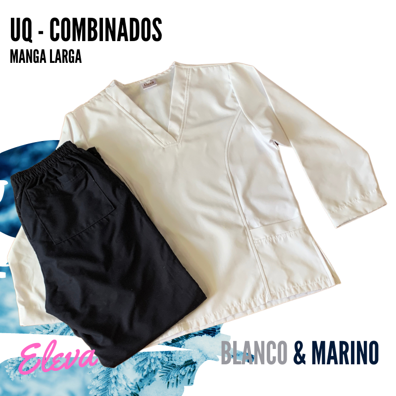 UQ MANGA LARGA - BLANCO LISO & MARINO